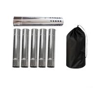 Kit de tubos de humo para estufa de leña al aire libre hecho de acero inoxidable de 5 x 30 cm con supresor de chispas para uso seguro en tienda de campaña y refugio, compatible con aberturas de 6 cm