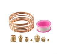 Kit de tubos de medidor de presión de aceite con tubo de cobre de 72 pulgadas y accesorios de latón NPT de 1/4 a 1/8 pulgadas para calibradores de impulso de coche, camión, tractor