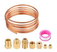 Kit de Tubos para Manómetro de Presión de Aceite de 72'', Kit de Manómetro de Presión de Aceite Mecánico Piezas de Latón con Rosca Exterior Juego de Tubos de Cobre y Piezas Roscadas