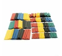 Kit de tubos termorretráctiles, 127 unidades, poliolefina 2 a 1, retardante de llama, para reparación de cables eléctricos, color negro y rojo, varios tamaños
