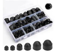 Kit de Tuercas de Bellota, 160 Piezas Cúpula Tuerca Tornillos Hexagonales Perno Cubierta Tuercatuercas Bellotas M4 M5 M6 M8 M10 M12 Negro