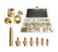 Kit de Tuercas de Inserto Heat Set para Impresión 3D - 345 Piezas Insertos Roscados Moleteados M2 M2.5 M3 M4 M5 M6 M8 y 7 Puntas de Instalación - Compatible con Termoplásticos PLA