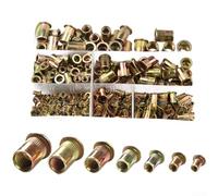 Kit de tuercas de remache chapadas en zinc de colores, insertos roscados de acero al carbono para M5 M6 M8 M10 12 mm (A)