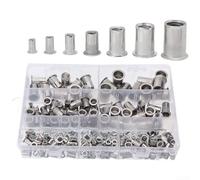 Kit de tuercas de remache de acero inoxidable 304 para M3 M5 M6 M8 para M10 plano para cabeza ranurada inserto surtido con caja de herramientas de instalación para aplicaciones de reparación