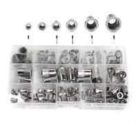 Kit de tuercas de remache de acero inoxidable 304 para M3 M5 M6 M8 para M10 plano para cabeza ranurada inserto surtido con caja de herramientas de instalación para aplicaciones de reparación
