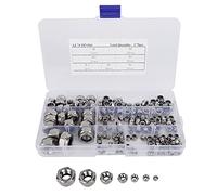 Kit de tuercas hexagonales autoblocantes de acero inoxidable 304, conjunto de tornillería M3, M4, M5, M6, M8, M10 y M12 con roscas de precisión, tuercas de bloqueo resistentes a la (175 piezas)