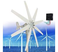 Kit de turbina eólica de 14000 W, 12/24/48 V/110 V/220 V, con 8 aspas y Controlador de Carga, Ideal para Uso marítimo, autocaravanas y hogar, con energía Solar híbrida de 220 V.