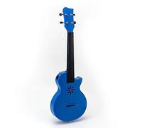 Kit de Ukelele de Fibra de Carbono de 25 Pulgadas y 4 Cuerdas con Clavos Traseros para Montar la Correa para Principiantes, Profesionales, Adultos y Niños para Jugar (BLUE)