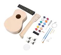 Kit de ukelele | Kit de ukelele de madera - 21/23 pulgadas construye tu propio kit de instrumentos hawaianos para principiantes, cuenta con trabajo manual con diapasón de tilo