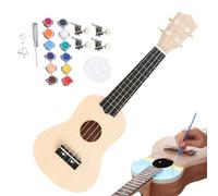 Kit de ukelele para adultos, kit de ukelele de madera para construir su propio kit de instrumentos hawaianos de 21/23 pulgadas para principiantes, cuenta con trabajo manual con diapasón de tilo