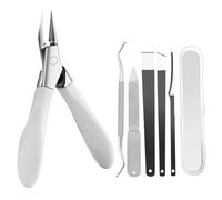 Kit de uñas 7pcs kit de cuidado de las uñas de acero inoxidable con caja de almacenamiento profesional de toenail de agarre fácil para mujeres hombres