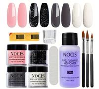 Kit de Uñas Acrílicas - Una Colección Versátil con Blancos, Nude y Negro para Decoración de Uñas 3D, Manicuras Francesas, Diseños de Temporada y Looks de Calidad de Salón - No Requiere Lámpara