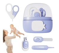 Kit de uñas para bebé, kit cortaúñas para bebé, cortaúñas 4 en 1 con tapa antipolvo, cuidado de aseo, manicura segura, conjunto de pinzas para lima y tijeras de uñas para