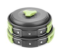 Kit de Utensilios de Cocina para Acampar, Equipo de mochilero, 8 Unidades por Juego, Juego de Cocina para Acampar para mochilero (Verde)