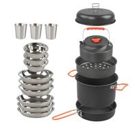 Kit De Utensilios De Cocina para Camping - Vaporera Portátil - Equipo de Cocina para Senderismo | para Senderistas Viajeros Picnic Road Trip Playa Barbacoas en Jardín Eventos Deportivos