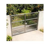Kit de valla de doble puerta de acero inoxidable 304 resistente con cerradura y parte superior plana, puerta de privacidad para patio al aire libre y patio, puerta de jardín duradera (180 x 110 cm)