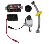 Kit de válvula automática de descarga de inodoro, sensor infrarrojo controlado CC 6 V, descarga de orinal con rango ajustable de 30-100 cm, sistema de higiene de ahorro de agua (D)