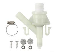 Kit de válvula de agua de inodoro RV, pieza de repuesto 385311641, construcción de plástico ABS, rendimiento duradero, para Dometic 300 310 320 Series, pedal (blanco)