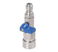 Kit de válvula de bola de conexión rápida de acero inoxidable para lavadoras de alta presión, 3/8 pulgadas, 4000 PSI, grado industrial con cinta cruda, plata y azul