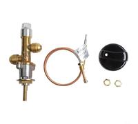 Kit de válvula de control de seguridad para chimenea de gas y fuego, conjunto de válvula de gas de latón con cable termopar y perilla, salida de entrada de antorcha 3/8, piezas de repuesto para