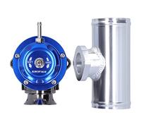Kit de Válvula de Escape Turbo, Akozon Universal SDD - BOVGRSBL FPG250 Aluminio Válvula de Soplado Billet Turbo con Tubería de Brida de 2,5 Pulgadas Tipo RS(azul)