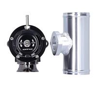Kit de Válvula de Escape Turbo, Akozon Universal SDD - BOVGRSBL FPG250 Aluminio Válvula de Soplado Billet Turbo con Tubería de Brida de 2,5 Pulgadas Tipo RS(negro)