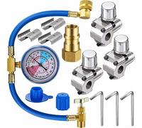 Kit de válvula de grifo de perforación de bala, kits de válvula de grifo de perforación BPV31 para uso doméstico refrigerador con manómetro para aire acondicionado automotriz