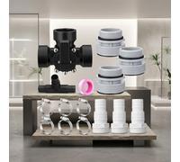Kit de válvula deslizante de válvula desviadora de 3 vías para control de flujo de derivación de calentador solar, 32 mm, 38 mm (negro)
