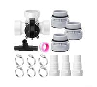 Kit de válvula desviadora de 3 vías para control de flujo de derivación de calentador solar, 32 mm, 38 mm, color blanco