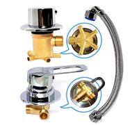 Kit de válvula desviadora de ducha dividida de 5 vías, válvula de mezcla doble de latón para un control eficiente de la ducha y diseño para baños modernos