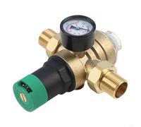 Kit de válvula reductora de presión de latón con manómetro y filtro para, regulador de presión de agua reutilizable de 2 uniones para DN 20 (3/4 pulgadas)
