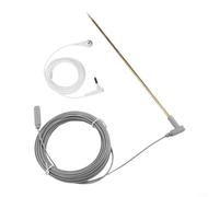 Kit de varilla de conexión a tierra de cobre de 30 cm con 2 cables de tierra para alfombrillas de puesta a tierra, hojas y seguridad eléctrica, incluye cables de 4,6 m y 12,5 m para uso doméstico