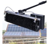 Kit de Varilla de Limpieza con alimentación de Agua, ángulo Ajustable de 360°, Kit de Cepillo de Rodillo para Limpieza de Paneles solares eléctricos de 11,4 a 24,6 pies,
