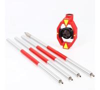 Kit de varilla de medición de estación total de aleación de aluminio con espejo de prueba de 4 polos, -30/0/+17.5 mm constante, para topografía y construcción de túneles (-30 mm)