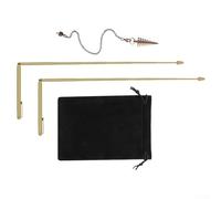 Kit de varilla y péndulo de cobre de 3 piezas para detección de agua y búsqueda de tesoros, y cómodo de usar (dorado)