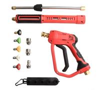 Kit de varita de lavado de alta presión de 4000 PSI, lanza de pulverización extensible 3 en 1 con 5 boquillas, construcción de acero inoxidable, adecuada para limpieza de automóviles, patios y cercas