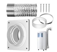 Kit de ventilación de escape de CA: conector para secadora de pared, adaptador de manguera portátil, placa de instalación de ABS | Solución de gestión del flujo de aire en el techo, aplicación para el