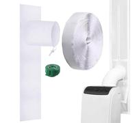 Kit de ventilación de ventana AC, sello de ventana para aire acondicionado portátil | Ajustable doble ajustable - Kit de aislamiento resistente a la intemperie, kit deslizante horizontal, barrera
