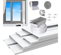 Kit de ventilación de ventana de aire acondicionado portátil de 26 a 62 pulgadas, ajustable con adaptador universal de 5.0/5.9 pulgadas, bloqueo de seguridad, 2 burletes de clima, ajuste perfecto para