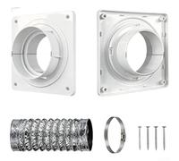 Kit de ventilación para secadora, 10,16 cm, aluminio, brida de pared, color | Tubo de aluminio resistente a la temperatura con manguera flexible de 1,5 m, conector de liberación rápida