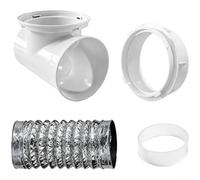 Kit de ventilación para secadora de 10.2 cm manguera de escape de papel de | Placa de brida de montaje en pared y conector para secadora de ropa, tubo flexible resistente al calor con anillo de sellado