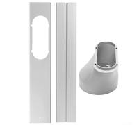 Kit de ventilación portátil de aire acondicionado con conexión de interfaz de conducto de CA, adaptador de conector de manguera de escape y placa de sellado deslizante para desviador de escape de aire