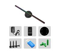 Kit de ventilador con holograma 3D, 3D holograma proyector ventilador wifi wifi led firme signo holográfico lámpara remota publicidad pantalla de compilación de video para tiendas, comercios, vacacion