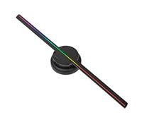 Kit de ventilador con holograma 3D, Ojo desnudo 3D Proyección holográfica suspendida proyector Rotating Imaging Máquina de publicidad Pantalla de ventilador LED Lámpara estéreo para tiendas, comercios