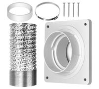 Kit De Ventilador De AC Portátil - Kit De Ventilación De Secado Interior | Conector De Montaje En Pared De Ventilación De Corriente Alternativa Con Manguera | Piezas De Escape De Pared De Reemplacem
