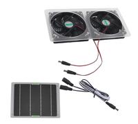 Kit de ventilador de extracción doble, panel solar de 100 W y 12 V con ventiladores solares eficientes, ventilador alimentado por energía solar
