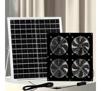 Kit de ventilador de panel solar, 25 W 12 V, impermeable, ventilador de escape alimentado por energía solar, mini ventilador portátil al aire libre para gallineros, cobertizo de invernadero, casa de