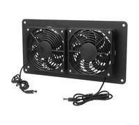 Kit de ventilador de panel solar, 30 W de doble ventilador IP65 3000 rpm, panel solar al aire libre para ventilador de escape para pequeños gallineros, invernaderos, cobertizos, casas de mascotas