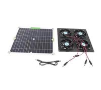 Kit de ventilador de panel solar, ventilador solar monocristalino de silicona de 4 puertos, ventilador de escape para invernaderos