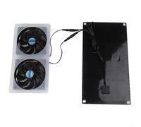 Kit de ventilador dual de panel solar de 30 W con diseño impermeable IPX7 para gallineros al aire libre, invernaderos, graneros y cobertizos, incluye malla protectora de metal y cable de extensión de